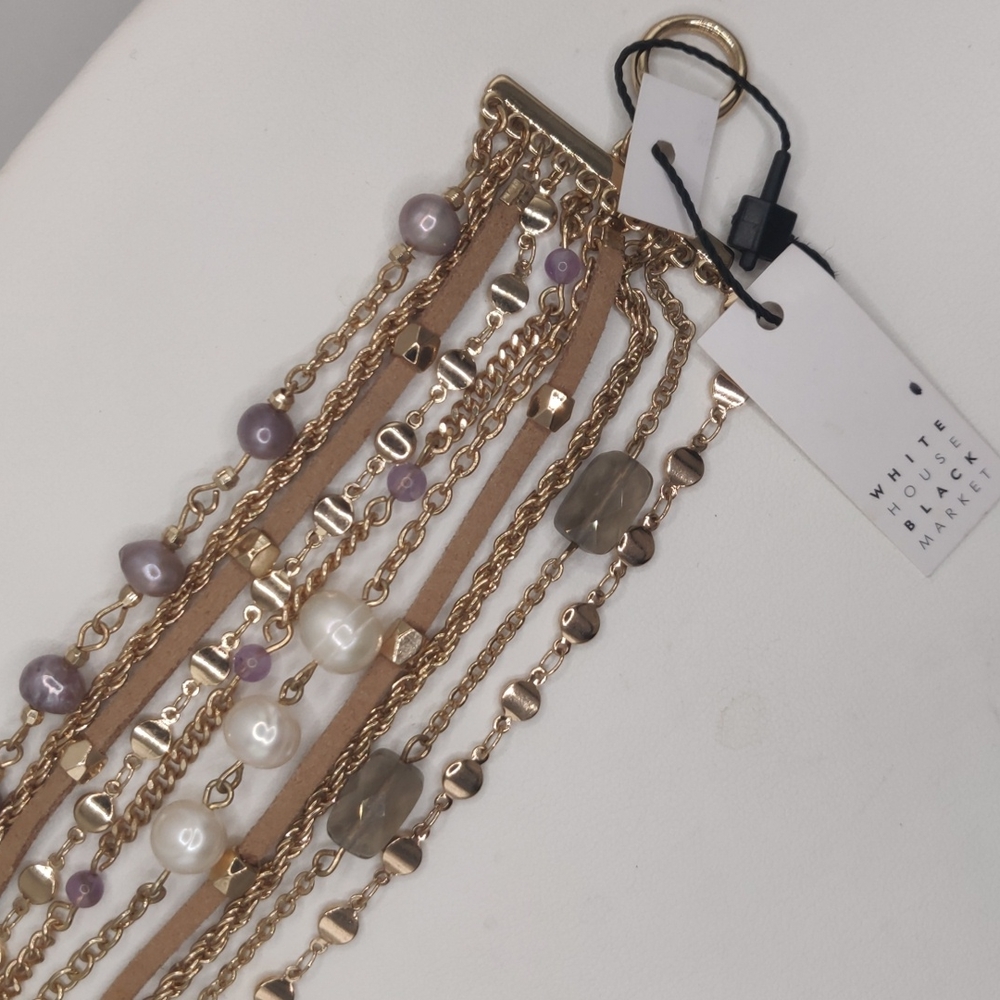 WHBM pearl & gem 10 strand bracelet